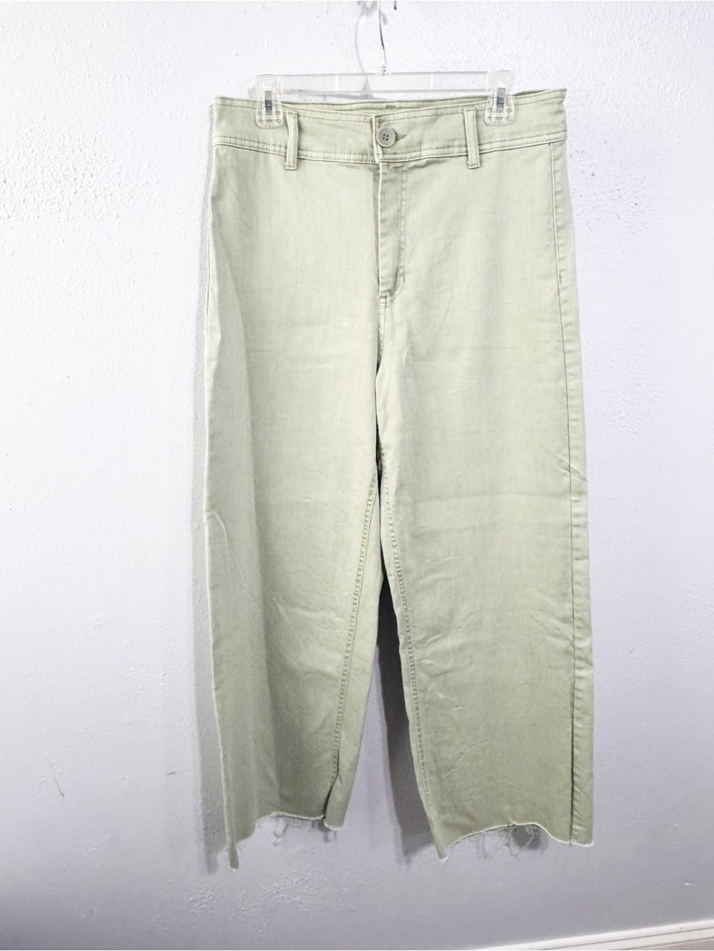 Oat New York Women's Wide-Leg Jeans in Light Sage size 10